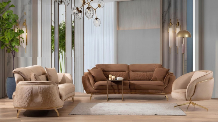 Italian Style Sofa Set Complete Set 3+3+1+1 Seater Set