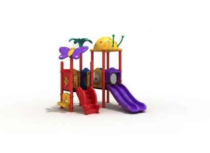 Children's area with slides, entertainment for children, garden playgrounds