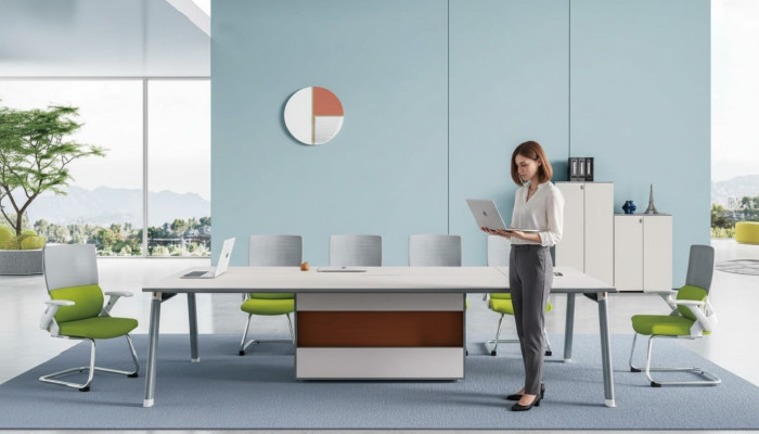 Large desk office setup team table designer office furniture