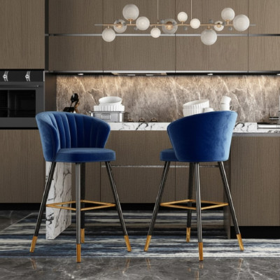 Bar stool blue velvet design bar stools bar chairs new
