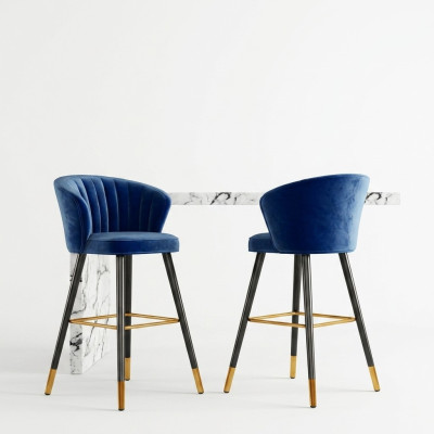 Bar stool blue velvet design bar stools bar chairs new