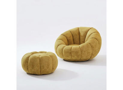 Chair Seating Modern Design Living Room Yellow Luxury Upholstery Fabric New
