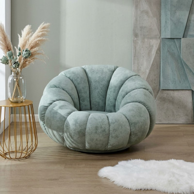 Designer Armchair 1 Seater Grey Textile Luxury Lounge Sofa Single Seater New