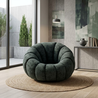 Armchair 1 Seat Textile Living Room Luxury Armchair Design Gray Modern New