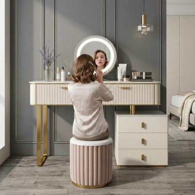 Makeup table mirror luxury console dresser bedroom console table