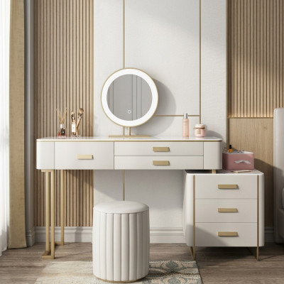 Bedroom dressing table vanity table makeup table mirror drawers