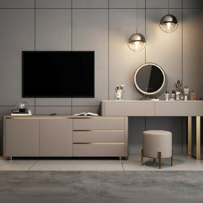 Dressing table with RTV drawers mirror luxury console bedroom