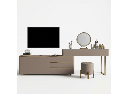 Dressing table with RTV drawers mirror luxury console bedroom