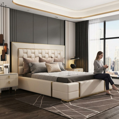 Luxury bedroom bed upholstery design luxury double beds furniture new