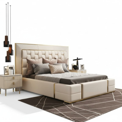 Luxury bedroom bed upholstery design luxury double beds furniture new
