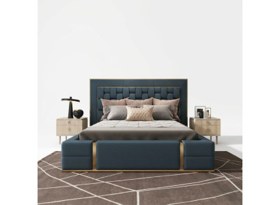 Modern beds luxury sleeping room new bed design luxury blue double bed