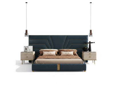 Luxury bedroom bed double beds design furniture bed frame hotel