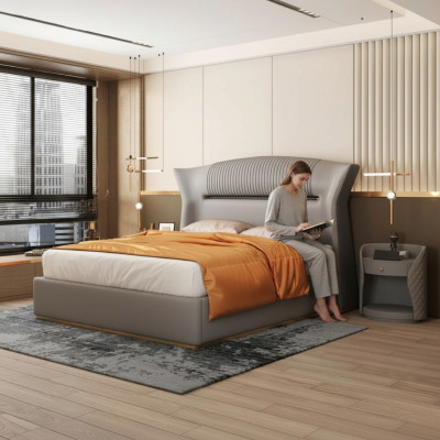 Bedroom bed upholstered bed double bed design luxury double 180x200