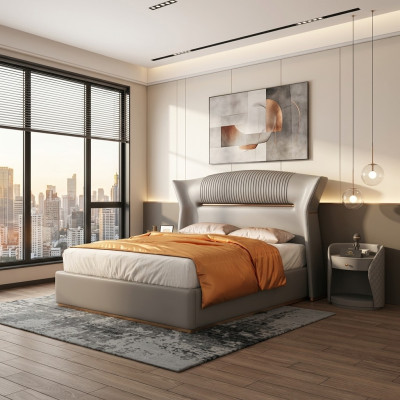Bedroom bed upholstered bed double bed design luxury double 180x200