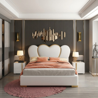 Design bed bedroom double bed hotel luxury upholstery furnishing