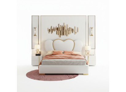 Design bed bedroom double bed hotel luxury upholstery furnishing