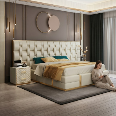 Bed cushion design luxury double beds bedroom hotel bed new