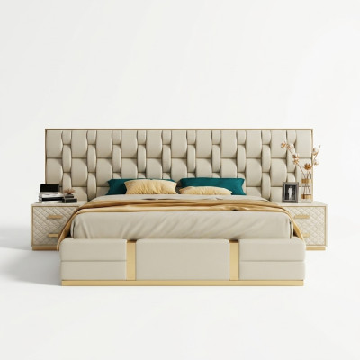 Bed cushion design luxury double beds bedroom hotel bed new