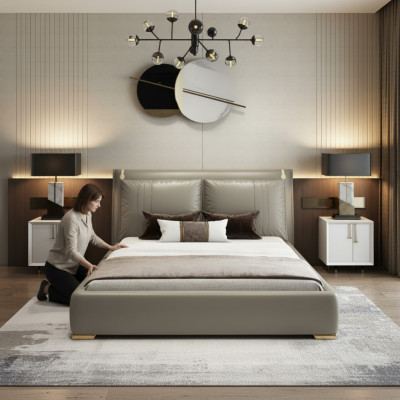 Modern bedroom bed luxury double 180x200 furniture bedding furnishings