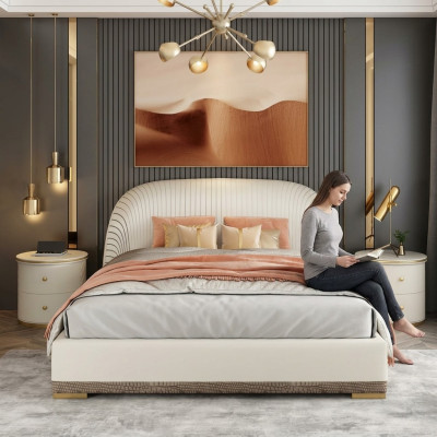 Luxury double bed beds bedroom furniture design hotel furnishings
