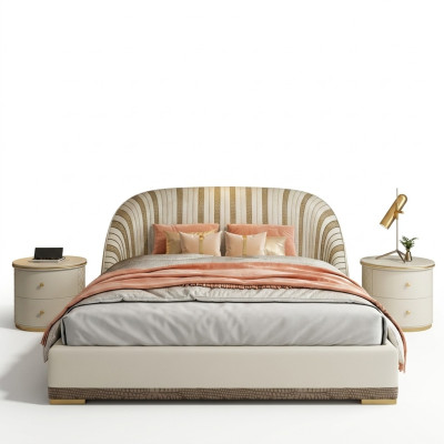 Luxury double bed beds bedroom furniture design hotel furnishings