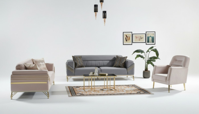 Exclusive sofa set 3+3+1 3-piece 2x sofa armchair relax luxurious set