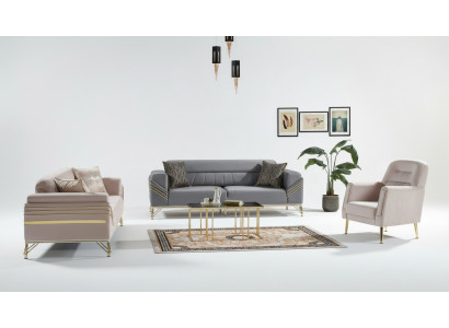 Exclusive sofa set 3+3+1 3-piece 2x sofa armchair relax luxurious set