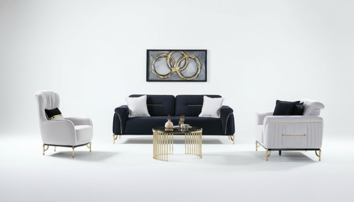 Design Living Room Set Sofa Suite 3+3+1 Living Room Furniture Suites Velvet
