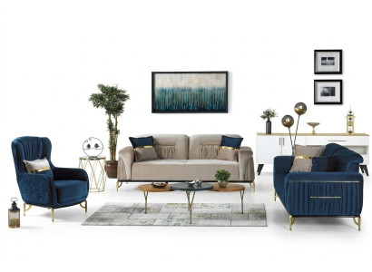 Designer Sofa Set 3+3+1 Seater Couch Upholstery New Seating Set