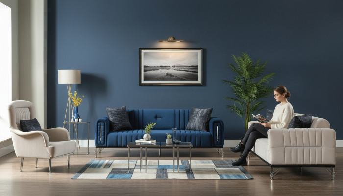 Modern Sofa Set 3+3+1 Seat Armchair Textile Sofa 3-pc. Set Design New