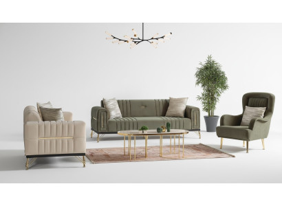 Exclusive sofa set 3+3+1 3-piece 2x sofa relax armchair luxurious set
