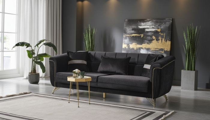 Noble Three-Seater Sofa Modern 3-Seater Stylish Sofa 228cm Brown Furniture