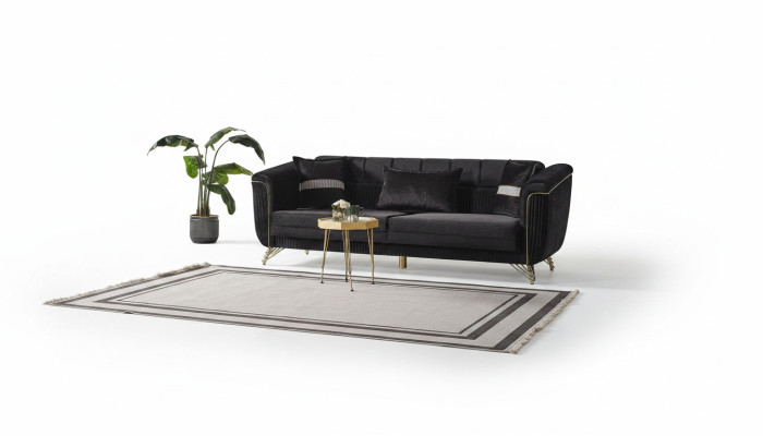 Noble Three-Seater Sofa Modern 3-Seater Stylish Sofa 228cm Brown Furniture