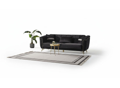 Noble Three-Seater Sofa Modern 3-Seater Stylish Sofa 228cm Brown Furniture