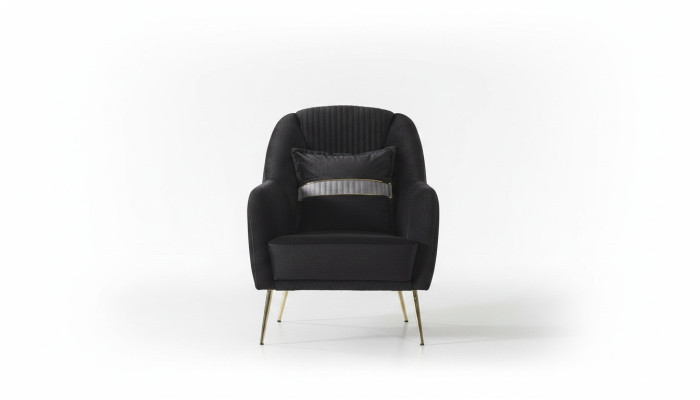 Elegant Sofa Chair Sofa Set Black Relax 2-Piece Living Room Furniture