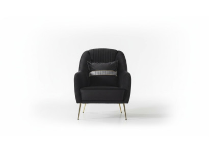 Elegant Sofa Chair Sofa Set Black Relax 2-Piece Living Room Furniture
