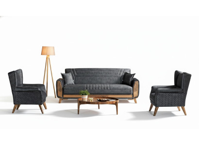 Modern Living Room Design Set Sofa Suite 3+3+1 Gray Living Room Furniture Set