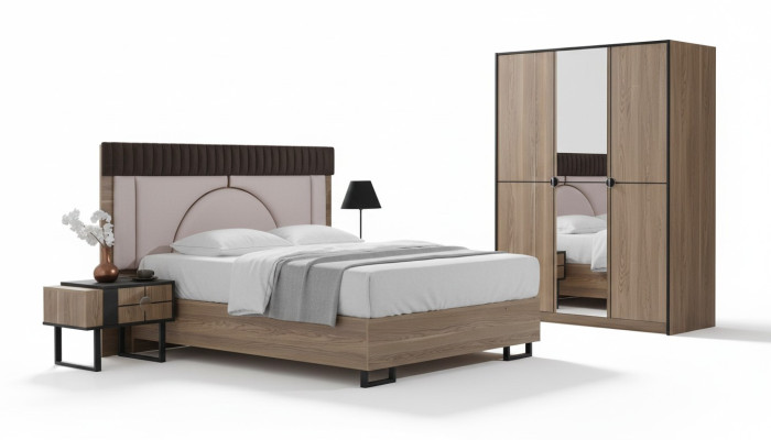 Bedroom Set Luxury Complete Bed + 2x Nightstands 3-piece Modern Set New
