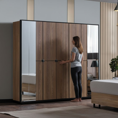 Wardrobe Cabinets Closet Design Wood 246 cm Modern Furniture New