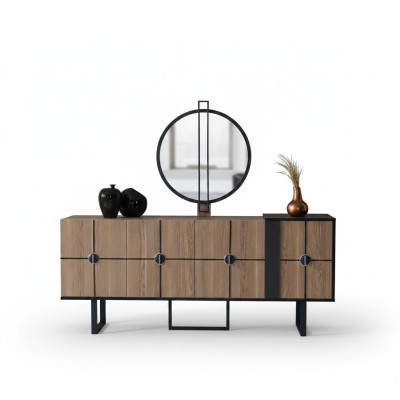 Sideboard cabinet with mirror luxury set dresser wood dressers 193cm