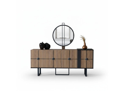 Sideboard cabinet with mirror luxury set dresser wood dressers 193cm