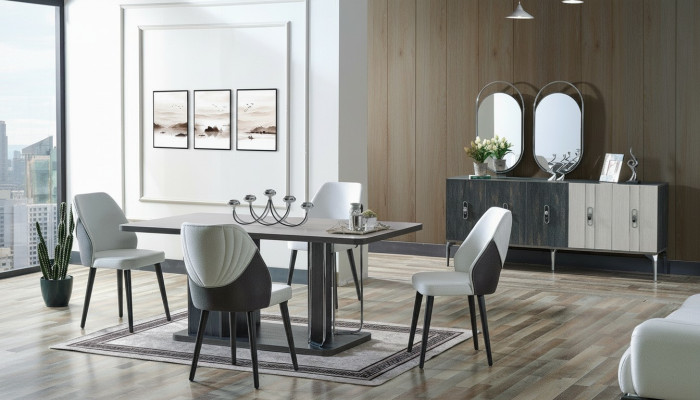 Luxury Dining Room Set Dining Table 6x Chairs Sideboard Dining Set 8 pcs