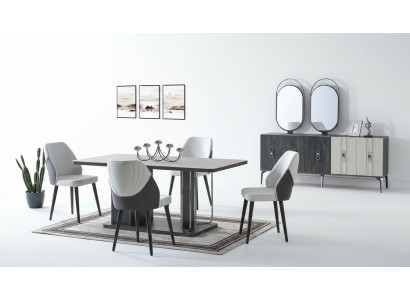 Luxury Dining Room Set Dining Table 6x Chairs Sideboard Dining Set 8 pcs