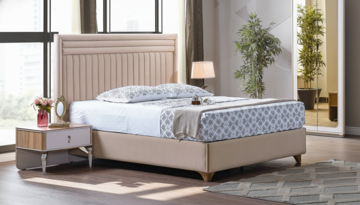 Modern bedroom set bed + 2x bedside tables design furniture 3 pcs. New EU