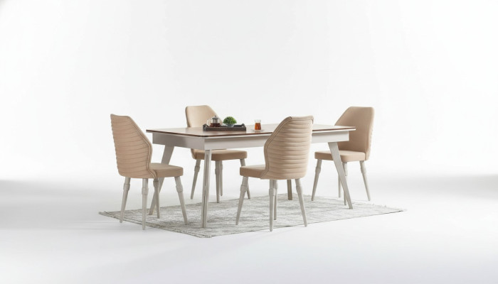 Designer Complete 6x Chairs + Dining Table Set Dining Room Designer Set New