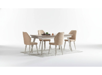 Designer Complete 6x Chairs + Dining Table Set Dining Room Designer Set New