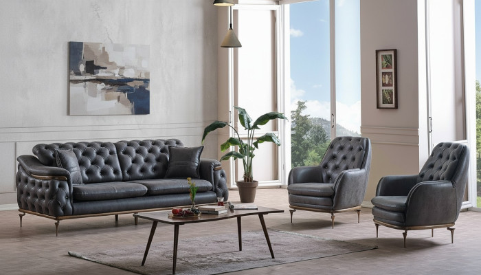 Stylish Chesterfield Living Room Set Sofa Suite 3+1+1 seater Couch