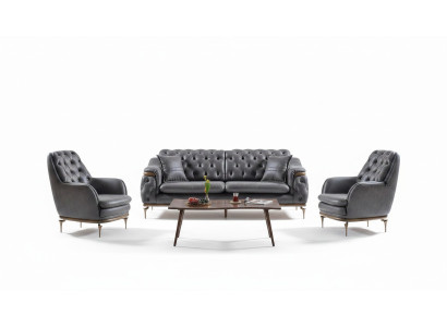 Stylish Chesterfield Living Room Set Sofa Suite 3+1+1 seater Couch