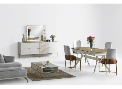 Dining room set ensemble table 6x chairs design modern furniture luxury sideboard