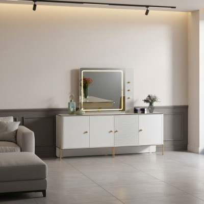 Sideboard Dresser Luxury Set Cabinet Wood Cabinets Modern